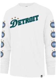 47 Detroit Pistons White City Edition Downtown Franklin Long Sleeve Fashion T Shirt
