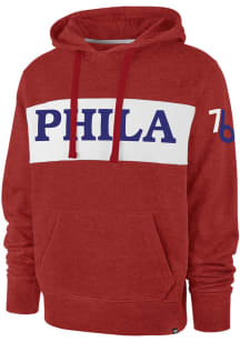 47 Philadelphia 76ers Mens Red City Edition Dubs Up Chest Pass Fashion Hood