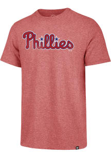 47 Philadelphia Phillies Red Wordmark Match Short Sleeve Fashion T Shirt