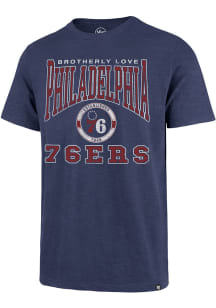 47 Philadelphia 76ers Blue All Out Scrum Short Sleeve Fashion T Shirt