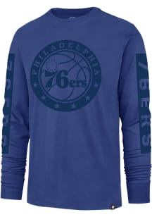 47 Philadelphia 76ers Blue Phantom Franklin Long Sleeve Fashion T Shirt