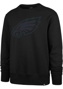 47 Philadelphia Eagles Mens Black Pop Imprint Headline Long Sleeve Crew Sweatshirt