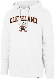 47 Cleveland Browns Mens White ARCH GAME HEADLINE Long Sleeve Hoodie