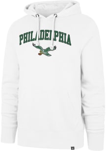 47 Philadelphia Eagles Mens White ARCH GAME HEADLINE Long Sleeve Hoodie