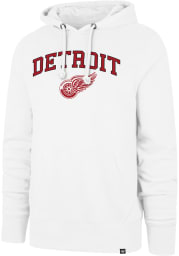 47 Detroit Red Wings Mens White ARCH GAME HEADLINE Long Sleeve Hoodie