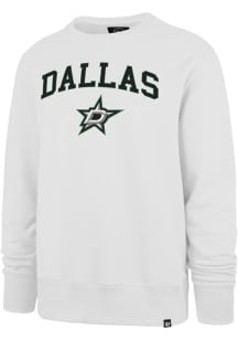 47 Dallas Stars Mens White ARCH GAME HEADLINE Long Sleeve Crew Sweatshirt