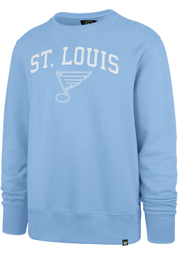47 St Louis Blues Mens Light Blue ARCH GAME HEADLINE Long Sleeve Crew Sweatshirt