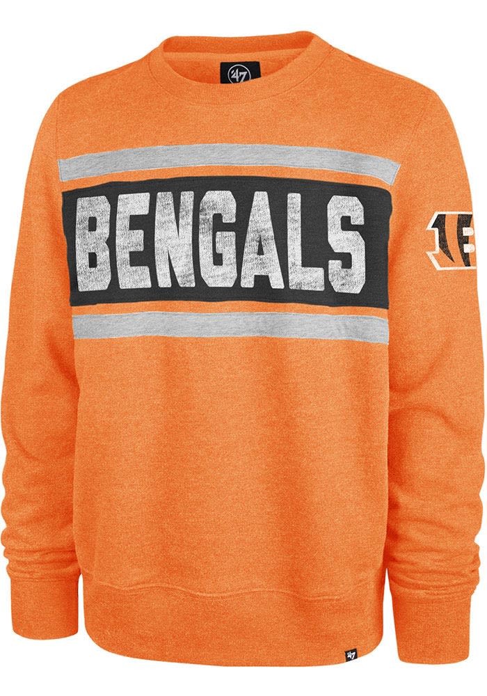 47 Cincinnati Bengals Mens Orange TRIBECA Long Sleeve Fashion Sweatshirt