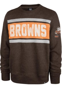 47 Cleveland Browns Mens Brown TRIBECA Long Sleeve Fashion Sweatshirt
