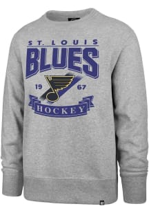47 St Louis Blues Mens Grey Crossroad Headline Long Sleeve Crew Sweatshirt
