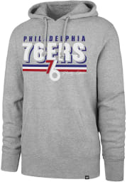 47 Philadelphia 76ers Mens Grey Multi Stripe Headline Long Sleeve Hoodie
