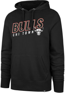 47 Chicago Bulls Mens Black Multi Headline Long Sleeve Hoodie