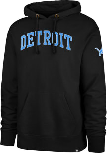 47 Detroit Lions Mens Black CITY NAME STRIKER Fashion Hood