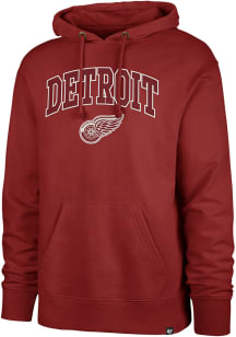 47 Detroit Red Wings Mens Red ARCH NAME STRIKER Fashion Hood