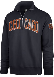 47 Chicago Bears Mens Navy Blue CITY NAME STRIKER Long Sleeve 1/4 Zip Fashion Pullover