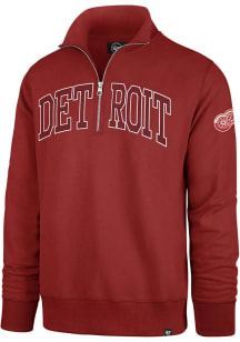 47 Detroit Red Wings Mens Red CITY NAME STRIKER Long Sleeve 1/4 Zip Fashion Pullover