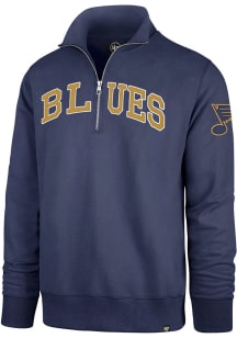 47 St Louis Blues Mens Blue CITY NAME STRIKER Long Sleeve 1/4 Zip Fashion Pullover