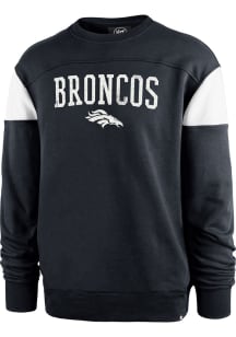 47 Denver Broncos Mens Navy Blue Groundbreak Onset Long Sleeve Fashion Sweatshirt