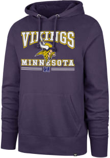 47 Minnesota Vikings Mens Purple Packed House Headline Long Sleeve Hoodie