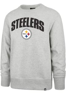 47 Pittsburgh Steelers Mens Grey Strider Headline Long Sleeve Crew Sweatshirt