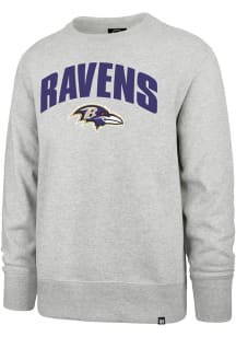 47 Baltimore Ravens Mens Grey Strider Headline Long Sleeve Crew Sweatshirt