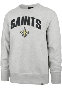 47 New Orleans Saints Mens Grey Strider Headline Long Sleeve Crew Sweatshirt