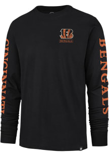 47 Cincinnati Bengals Black Triple Down II Franklin Long Sleeve Fashion T Shirt