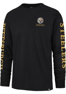 47 Pittsburgh Steelers Black Triple Down II Franklin Long Sleeve Fashion T Shirt