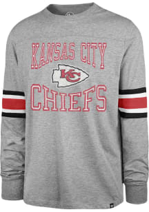 47 Kansas City Chiefs Grey Cover Two Brex Long Sleeve Fashion T Shirt