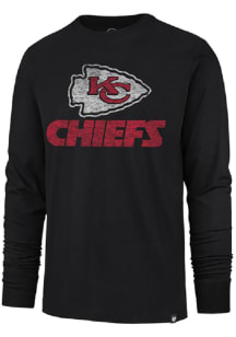 47 Kansas City Chiefs Black REPLAY FRANKLIN Long Sleeve Fashion T Shirt