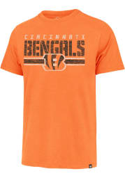 47 Cincinnati Bengals Orange STRIPE THRU FRANKLIN Short Sleeve Fashion T Shirt