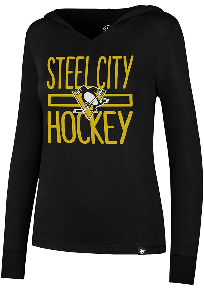 47 Pittsburgh Penguins Womens Black Crosstown Hooded Sweatshirt