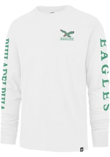 47 Philadelphia Eagles White Triple Down II Franklin Long Sleeve Fashion T Shirt