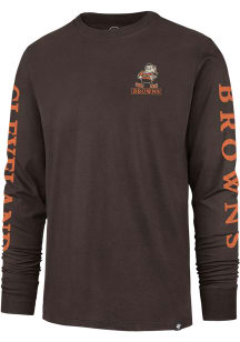 47 Cleveland Browns Brown Triple Down II Franklin Long Sleeve Fashion T Shirt