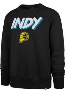47 Indiana Pacers Mens Black City Edition Pregame Headline Long Sleeve Crew Sweatshirt