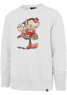 47 Cleveland Browns Mens White Headline Long Sleeve Crew Sweatshirt