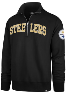 47 Pittsburgh Steelers Mens Black Striker Long Sleeve 1/4 Zip Fashion Pullover