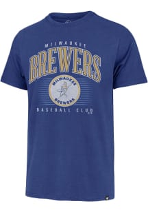 47 Milwaukee Brewers Blue Double Header Franklin Short Sleeve Fashion T Shirt