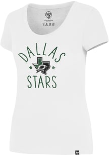 47 Dallas Stars Womens White MVP Splitter Scoop T-Shirt