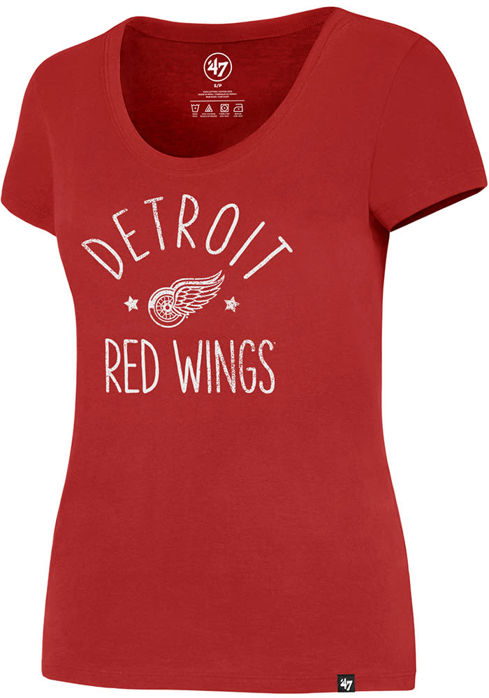 47 Detroit Red Wings Womens Red MVP Splitter Scoop T-Shirt