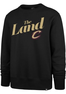 47 Cleveland Cavaliers Mens Black Headline Long Sleeve Crew Sweatshirt