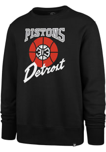 47 Detroit Pistons Mens Black Headline Long Sleeve Crew Sweatshirt