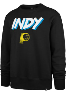 47 Indiana Pacers Mens Black Headline Long Sleeve Crew Sweatshirt