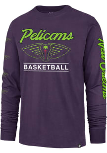 47 New Orleans Pelicans Purple Franklin Long Sleeve Fashion T Shirt