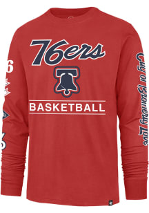 47 Philadelphia 76ers Red Franklin Long Sleeve Fashion T Shirt