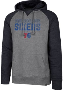 47 Philadelphia 76ers Mens Grey Match Raglan Fashion Hood