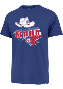 47 Texas Rangers Blue 2023 World Series Champions Playoff Franklin Short Sleeve Fashion T Shirt