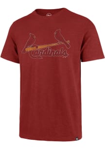 47 St Louis Cardinals Red Grit Wordmark Scrum Short Sleeve Fashion T Shirt