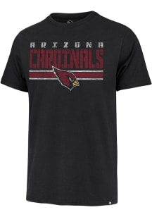 47 Arizona Cardinals Black STRIPE THRU FRANKLIN TEE MENS Short Sleeve Fashion T Shirt