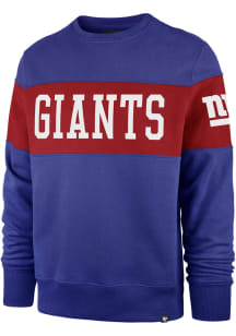 47 New York Giants Mens Blue INTERSTATE CREW MEN Long Sleeve Fashion Sweatshirt